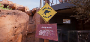 sign that reads wallaby lounge
